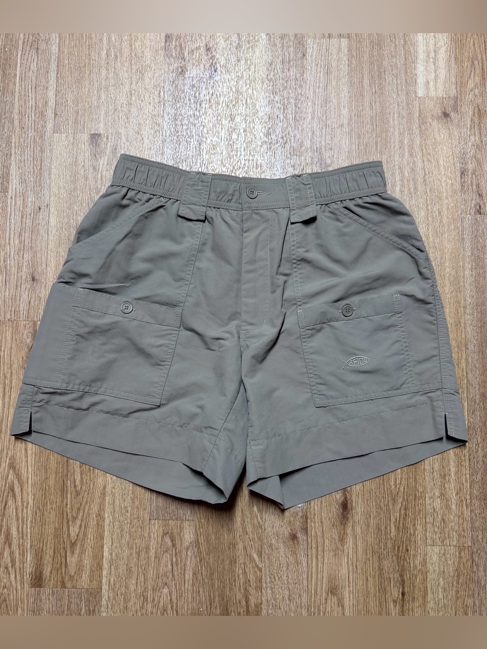 AFTCO 6” Original Fishing Utility Shorts Size 32 Sage Green Outdoor Performance